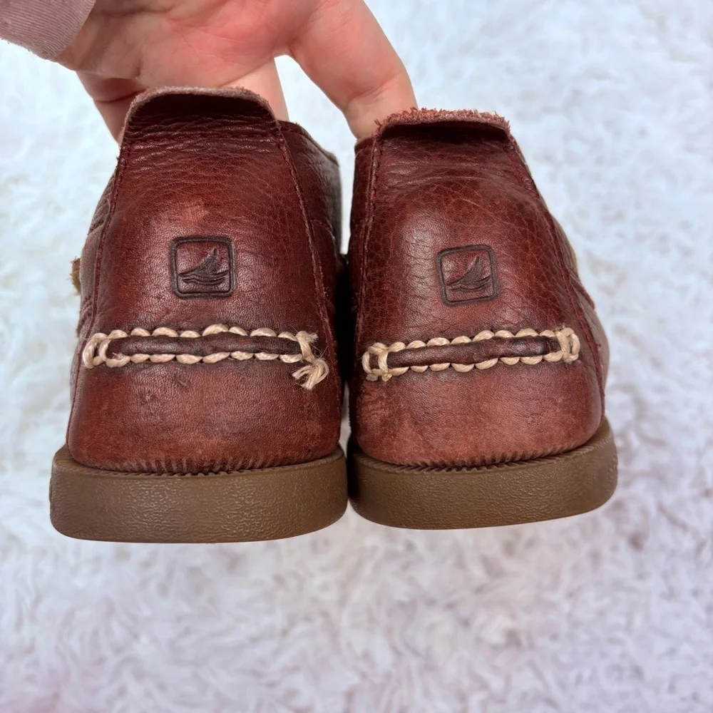 SPERRY TOPSIDER Men's Brown Leather Boat Shoes size 9.5